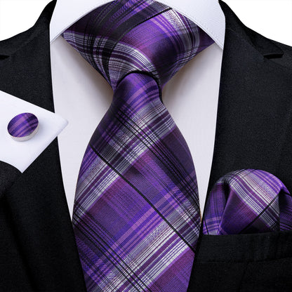 Men Purple Floral Paisley Necktie Business Formal 100% Silk Tie Pocket Square Set For Wedding Party The Clothing Company Sydney