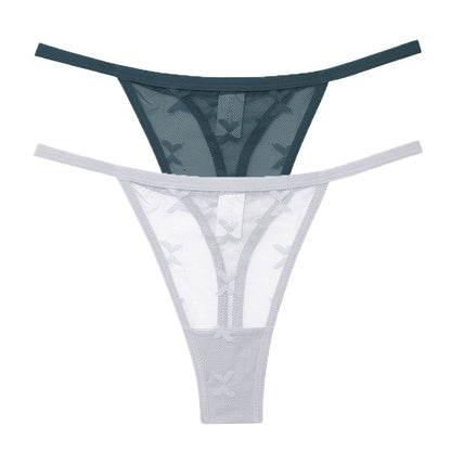 2 Pack Set Mesh Transparent Thong Women's Panties Underwear Seamless G-String Underpants Intimates Lingerie The Clothing Company Sydney