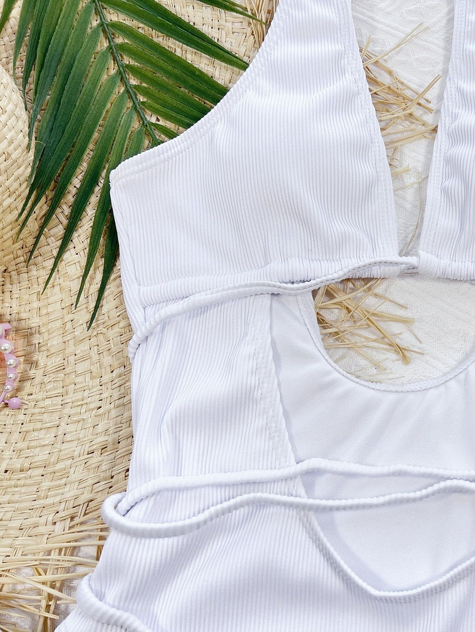 Leopard Strapped Swimwear High Cut One Piece Swimsuit Monokini Push Up Summer Beach Wear Bathing Suit The Clothing Company Sydney