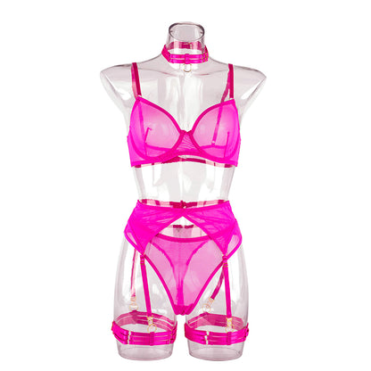 4 Piece Lingerie Underwear Bra Garters Brief Sets Transparent Lace Seamless Panties Set The Clothing Company Sydney