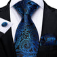 3 Piece Classic 100% Silk Men's Ties 8cm Blue Plaid Dot Striped Business Necktie Handkerchief Wedding Party Tie Set The Clothing Company Sydney