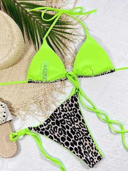 Leopard Print Bikini Swimsuit Swimwear Push Up Bikini Set Halter Brazilian Bathing Suit Beach Wear Bather Set The Clothing Company Sydney