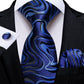 Classic 100% Silk Men's Ties 8cm Blue Plaid Dot Striped Business Necktie Handkerchief Wedding Party Tie Set The Clothing Company Sydney