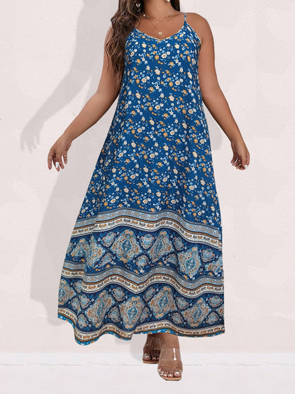 Ditsy Floral Maxi Cami Dress Backless Plus Size Women's Summer Elegant Large Hem Beach Dresses The Clothing Company Sydney
