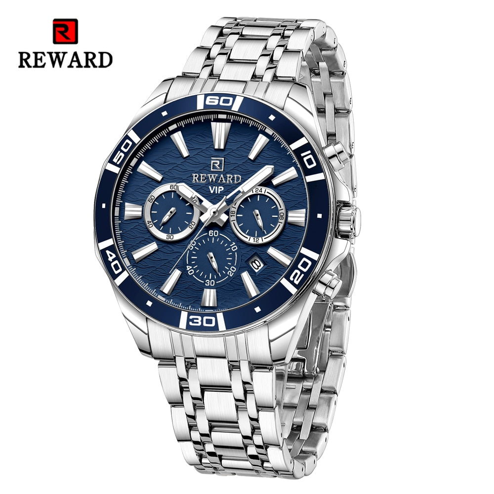 Mens Watch Waterproof Sport Wristwatch for Men Stainless Steel Business Quartz Watches Clock Gift for Father Birthday The Clothing Company Sydney