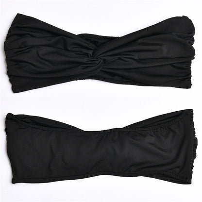 Elegant Strapless Sexy Two Piece Set Women Sleeveless Crop Top And High Split Skirt Matching Sets Party Dress Sets The Clothing Company Sydney