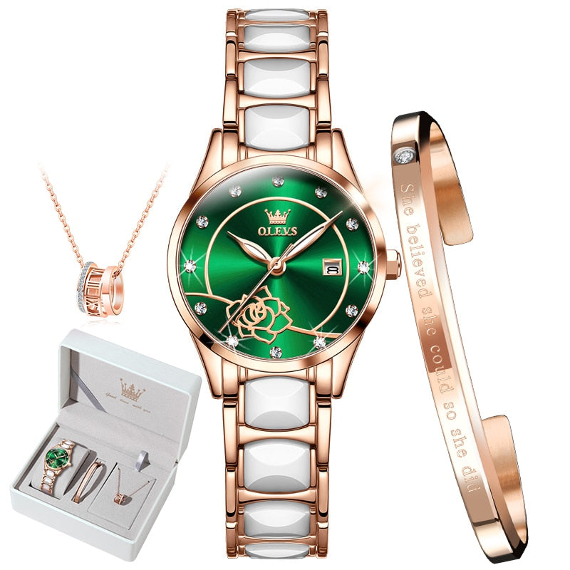 OLEVS Luxury Quartz Japan Movement 30M Water resistant Ceramics Ladies Watch Clothing Company Sydney