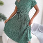 Floral Pleated A Line Long Dress Spring Summer Short Sleeve High Waist Chic Dress The Clothing Company Sydney