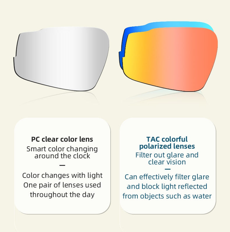 Photochromic Cycling Glasses Bike Bicycle Glasses Sports Men's Women's Sunglasses MTB Road Cycling Eyewear Protection Goggles The Clothing Company Sydney