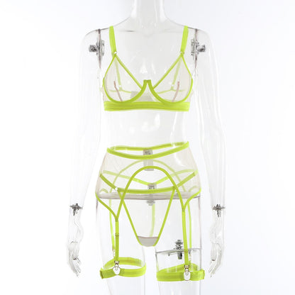 Sensual Lingerie Transparent Bra Panty Set 4-Piece See Through Seamless Women's Sets Neon Fancy Underwear The Clothing Company Sydney