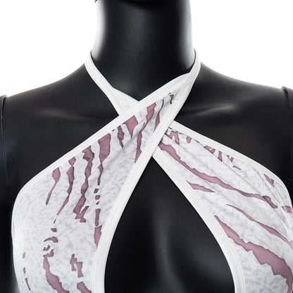 Cross Halter Cut Out Backless Mini Dress Print Sleeveless Bodycon Summer Night Club Party Dress The Clothing Company Sydney