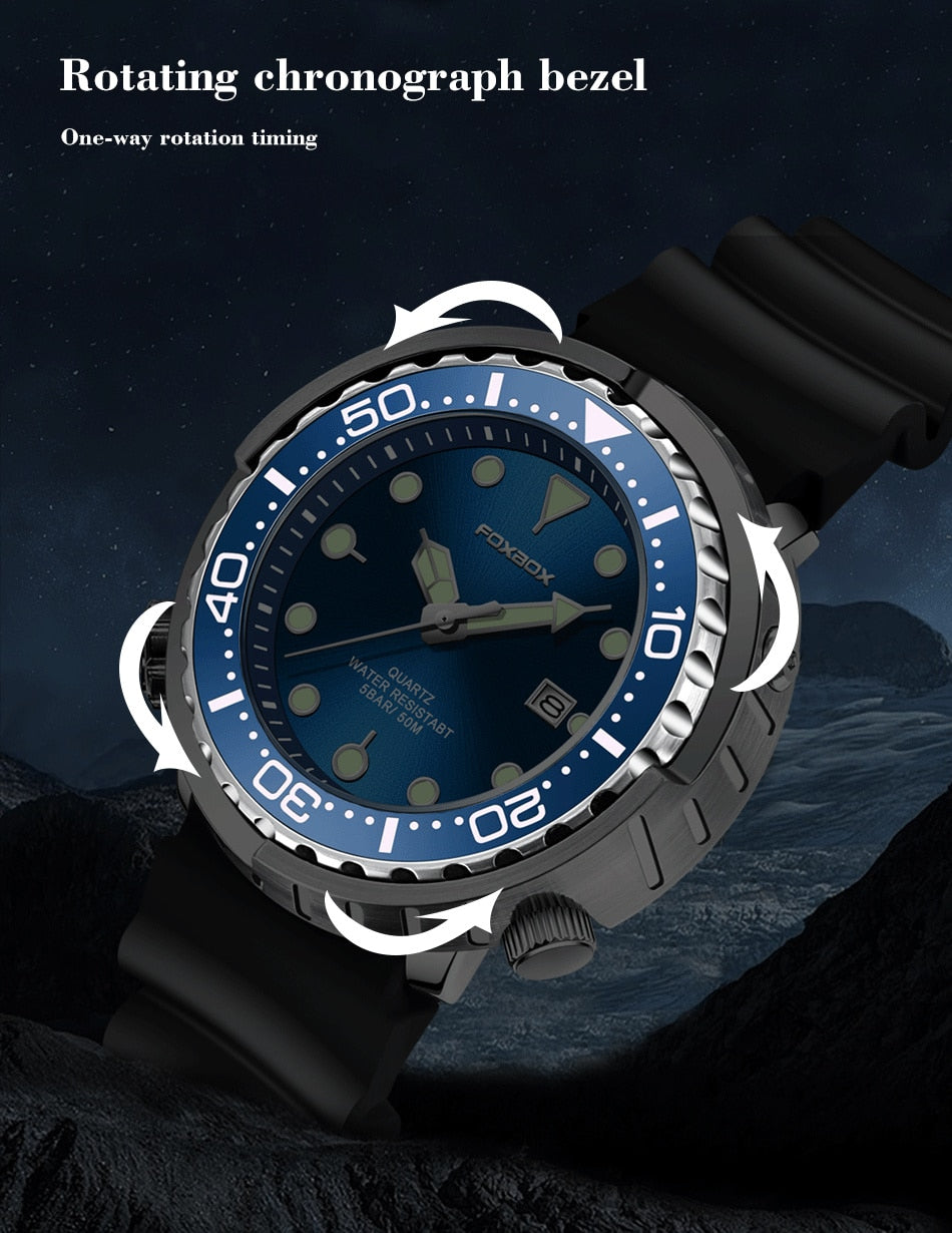 Lige Fashion Mens Watches Foxbox Top Brand Luxury 5ATM Sports Waterproof Quartz Date Luminous Watch The Clothing Company Sydney