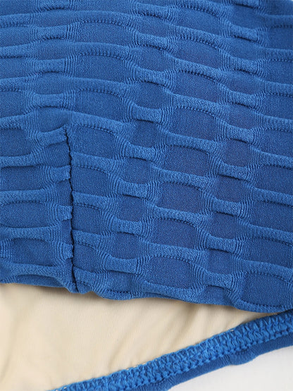 Two Tone Color Block O-ring Honeycomb Textured Bikini Swimwear Mix & Match Swimsuit Separates Beach Top And Bottom The Clothing Company Sydney