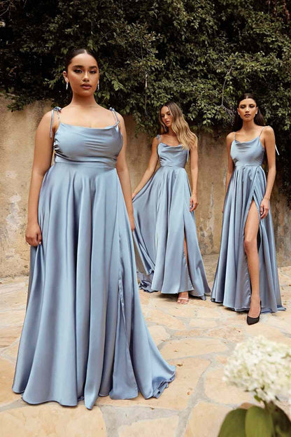 Elegant Dusty Sage A Line Bridesmaid Dresses For Weddings Side Slit Abendkleider Long Prom Party Gowns The Clothing Company Sydney