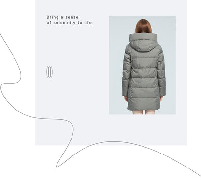 Winter Jacket Women's Stand Collar Hooded Cold Protection Windproof Lady Coat Big Pocket Mid-Length Parka The Clothing Company Sydney