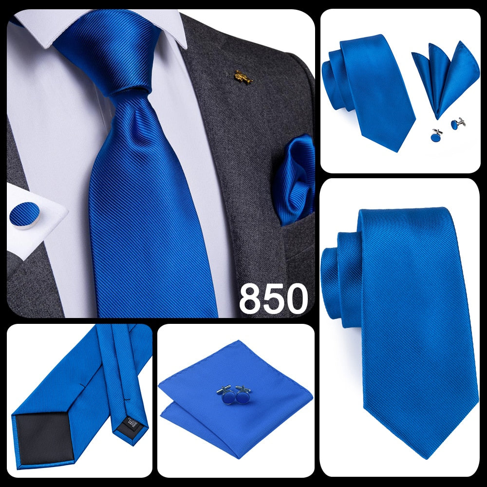 Business Tie for Men Silk Blue Tie Dots Necktie Set Plaid Cufflinks for Wedding Business Tie 150cm The Clothing Company Sydney