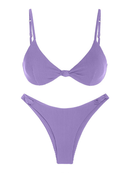 Knotted Textured Cheeky Bikini Swimwear Cami Bikini Two Piece Swimsuit Two-Piece Suits The Clothing Company Sydney