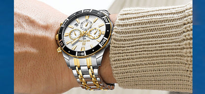 Mens Watch Waterproof Sport Wristwatch for Men Stainless Steel Business Quartz Watches Clock Gift for Father Birthday The Clothing Company Sydney