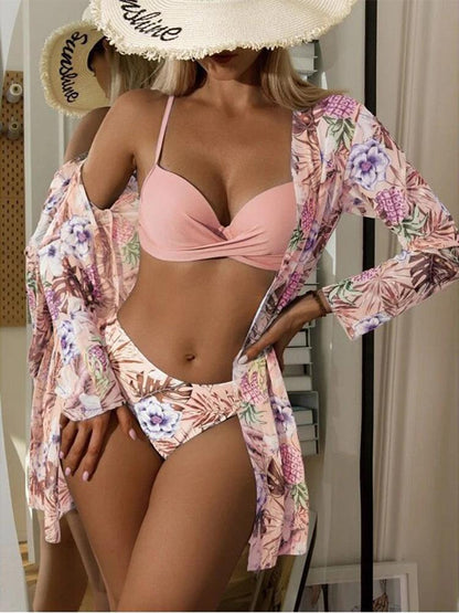 Three Piece Bikini Set Beach Skirt Tunics For Beach Cover Up Swimsuit Women Ruffle Bathing Suit Summer Beach Wear The Clothing Company Sydney