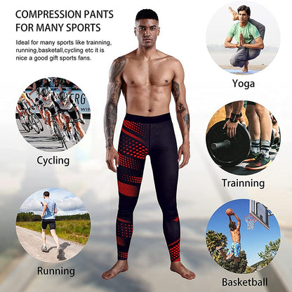 Running Compression Leggings Men's Sports Quick-drying Tights Stretchy Training Pants Gym Fitness Print Men Jogger The Clothing Company Sydney