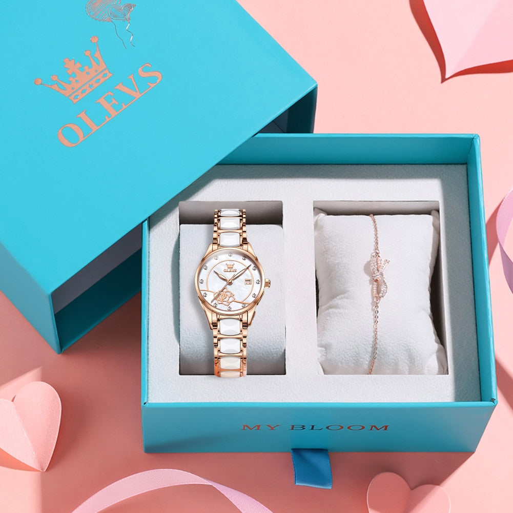 OLEVS Luxury Quartz Japan Movement 30M Water resistant Ceramics Ladies Watch Clothing Company Sydney