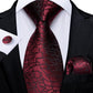 Designer Wedding Men's Tie Red  Solid Striped Paisley Neckties For Men Business Hanky Cufflinks Tie Set The Clothing Company Sydney