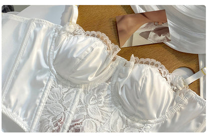 Lace Embroidery Bra Set Lingerie Steel Rubber Bone Push Up Bras French Brassiere Top and Panty Set Underwear The Clothing Company Sydney