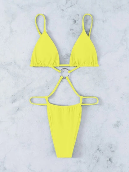 One Piece Swimsuit Women G String Shiny Swimwear Micro Thong Monokini Bather Backless Bathing Suit Swim wear The Clothing Company Sydney