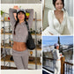 Women's Spring Outfits Casual Zipper Sweater Hoodie Set High Waist Flare Pants Suits Pink Knitted Y2k Two Piece Set The Clothing Company Sydney