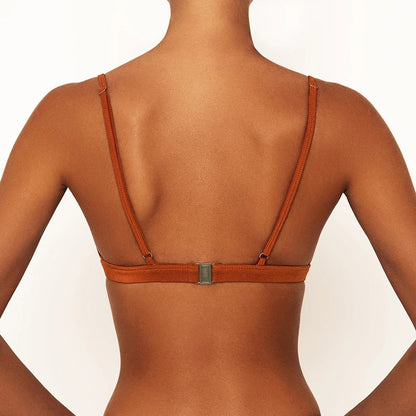 2 Piece Vintage Retro Bikini Patchwork Swimsuit Thong Brazilian Swimwear Summer Micro V-bar Green Bathing Suits The Clothing Company Sydney