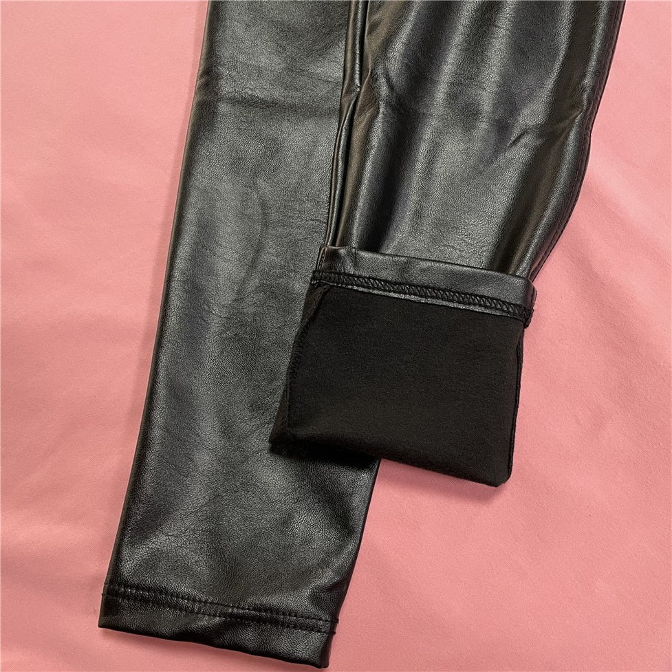 Melody Black Pleather Pants Womens Heat Fleece Lined Leggings Pu Skinny Push Up Trousers The Clothing Company Sydney