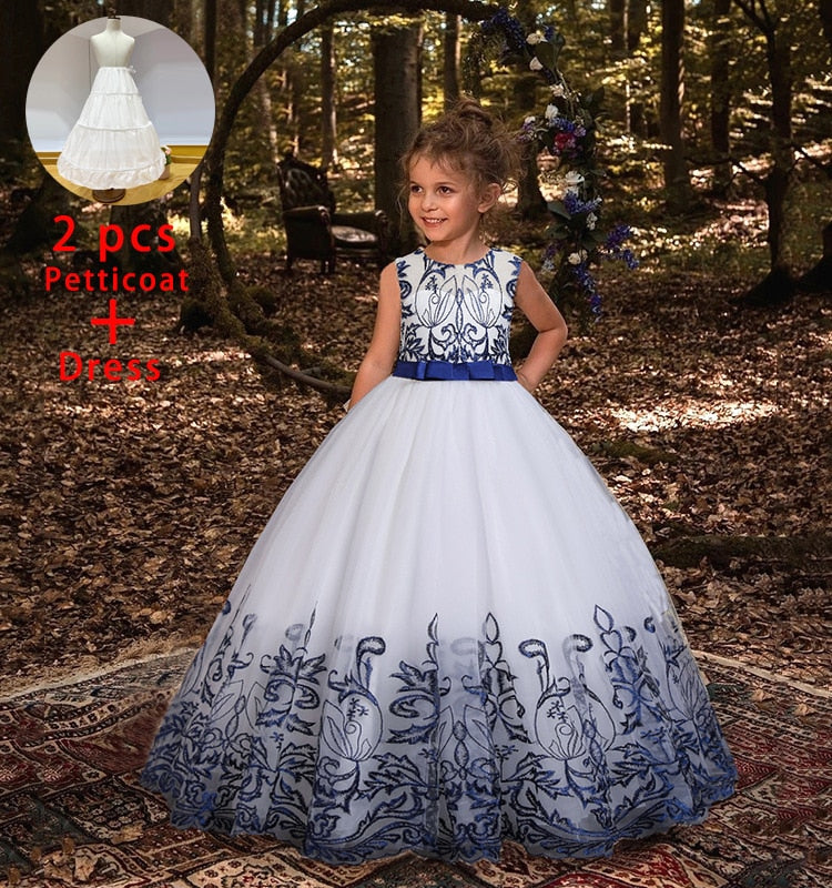 White Lace Bridesmaid Dress Kids Dresses For Girls Children Princess Evening Dress Girl Party Wedding Dress Costume The Clothing Company Sydney