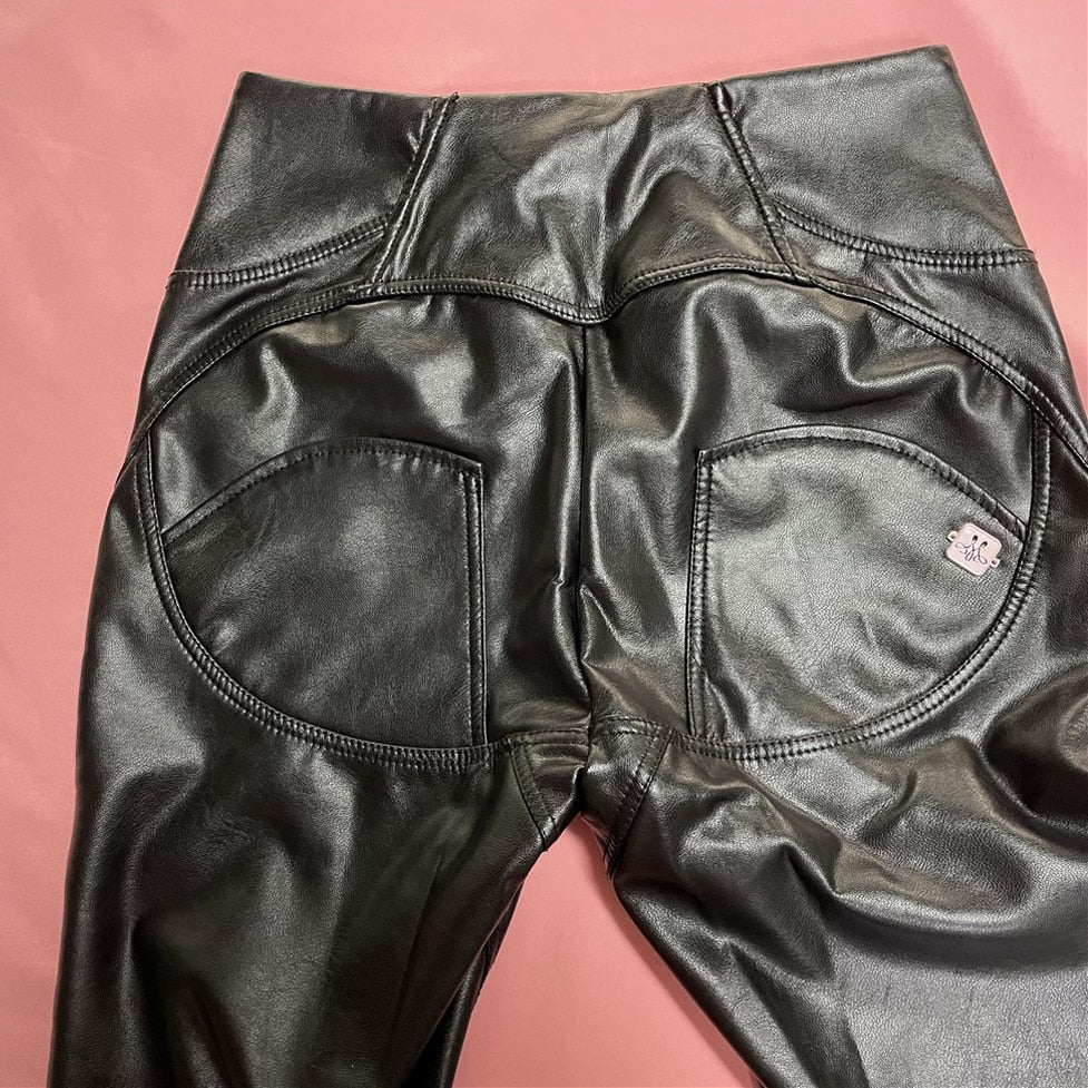 Melody Black Pleather Pants Womens Heat Fleece Lined Leggings Pu Skinny Push Up Trousers The Clothing Company Sydney