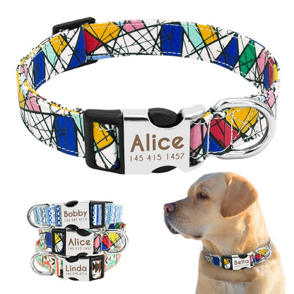 Nylon Personalized Pet Collar Engraved ID Tag Nameplate Reflective for Small Medium Large Dogs The Clothing Company Sydney