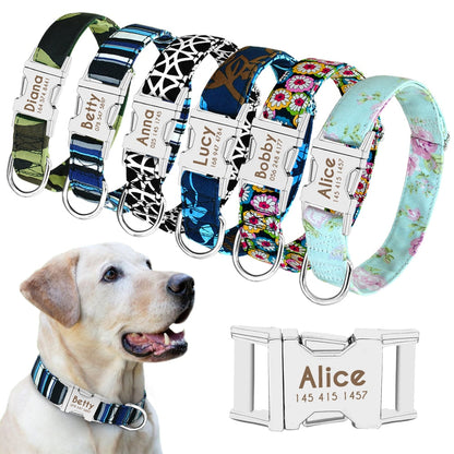 Nylon Personalized Pet Collar Engraved ID Tag Nameplate Reflective for Small Medium Large Dogs The Clothing Company Sydney