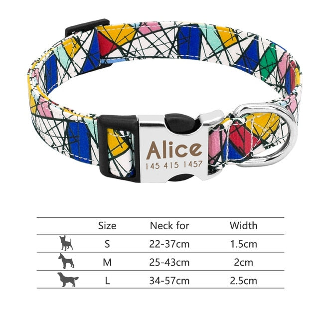 Nylon Personalized Pet Collar Engraved ID Tag Nameplate Reflective for Small Medium Large Dogs The Clothing Company Sydney