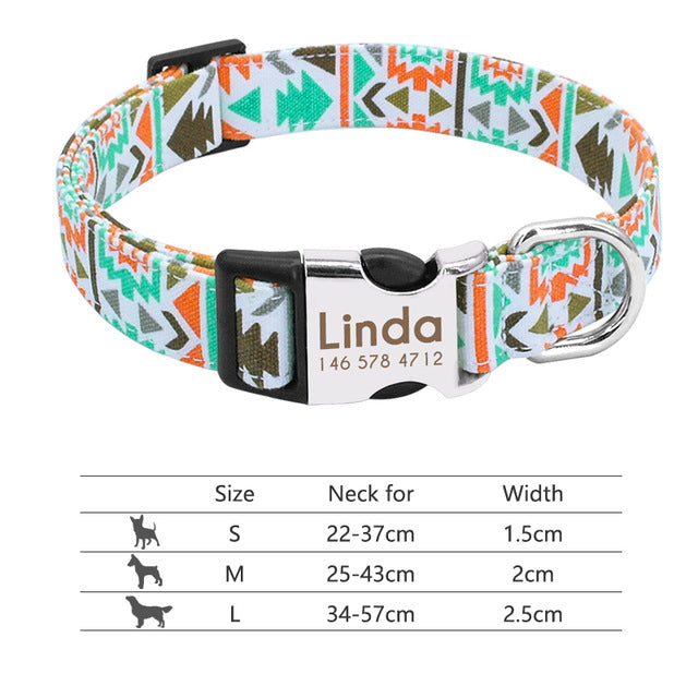 Nylon Personalized Pet Collar Engraved ID Tag Nameplate Reflective for Small Medium Large Dogs The Clothing Company Sydney