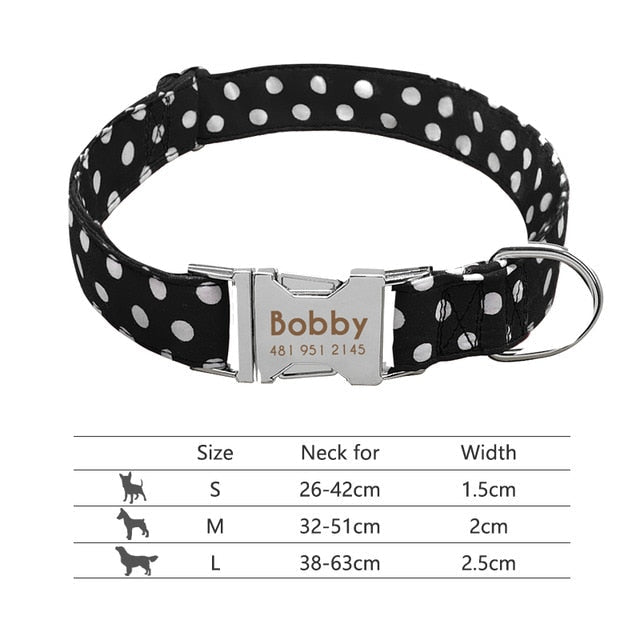 Nylon Personalized Pet Collar Engraved ID Tag Nameplate Reflective for Small Medium Large Dogs The Clothing Company Sydney