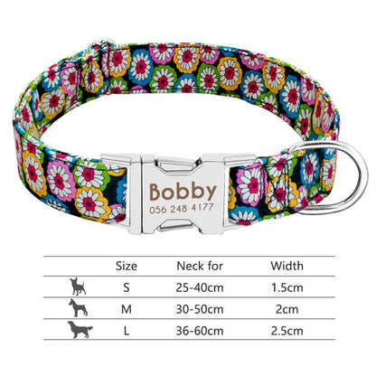 Nylon Personalized Pet Collar Engraved ID Tag Nameplate Reflective for Small Medium Large Dogs The Clothing Company Sydney