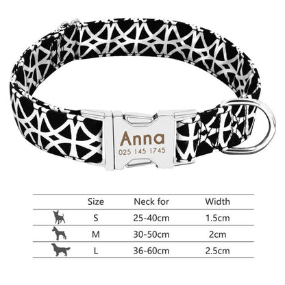 Nylon Personalized Pet Collar Engraved ID Tag Nameplate Reflective for Small Medium Large Dogs The Clothing Company Sydney