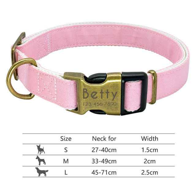 Nylon Personalized Pet Collar Engraved ID Tag Nameplate Reflective for Small Medium Large Dogs The Clothing Company Sydney