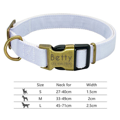 Nylon Personalized Pet Collar Engraved ID Tag Nameplate Reflective for Small Medium Large Dogs The Clothing Company Sydney