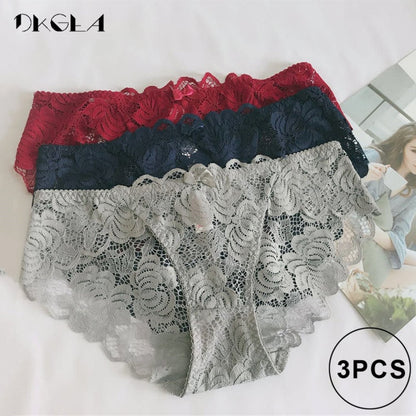 3 Piece Lace Underwear  Plus Size Low rise Transparent Embroidered Panties The Clothing Company Sydney