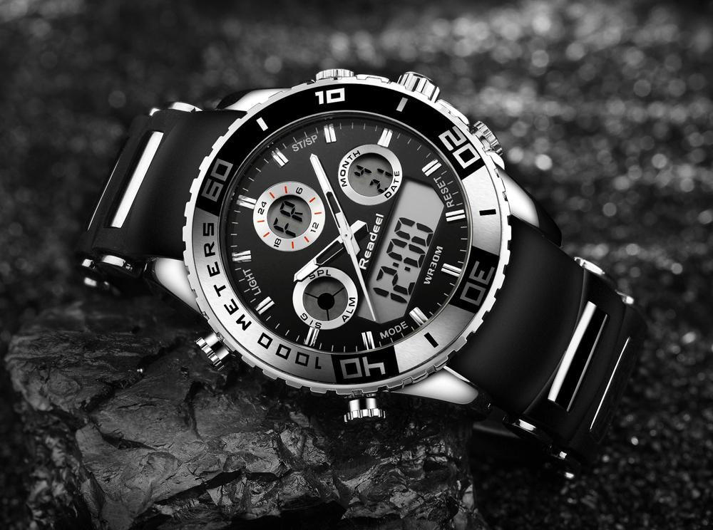 Top Brand Luxury Rubber LED Digital Men's Quartz Watch Sports Army Military Wrist Watch The Clothing Company Sydney