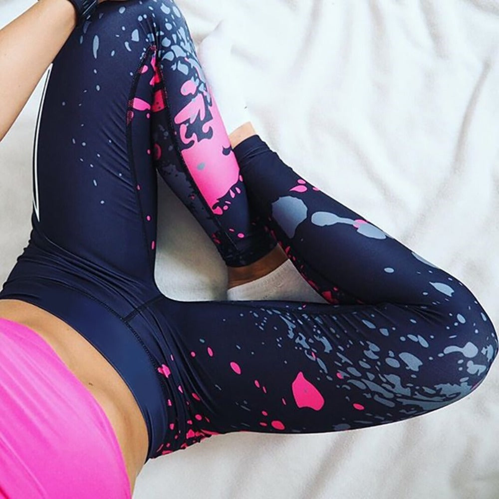 Slim High Waist Elasticity Leggings Fitness Printed Breathable Pants Leggings The Clothing Company Sydney