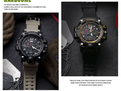 Mens Sports Dual Display Analog Digital LED Electronic Quartz Wristwatches Waterproof Swimming Military Watch The Clothing Company Sydney