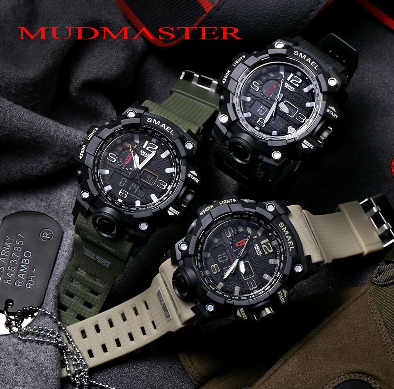 Mens Sports Dual Display Analog Digital LED Electronic Quartz Wristwatches Waterproof Swimming Military Watch The Clothing Company Sydney