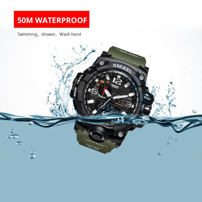 Mens Sports Dual Display Analog Digital LED Electronic Quartz Wristwatches Waterproof Swimming Military Watch The Clothing Company Sydney