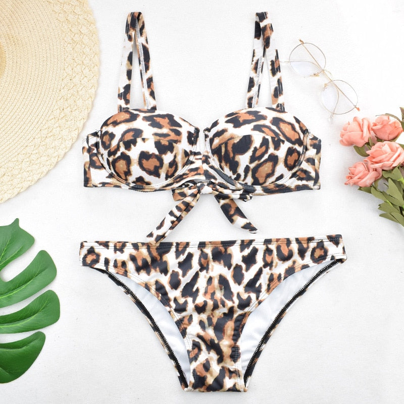 2 Piece Padded Push Up Strapless Ruffle Bra Low Waist Bikini Swimwear Set The Clothing Company Sydney