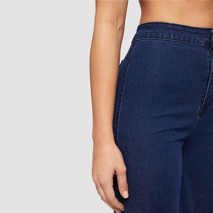 Solid Skinny Spring Autumn Skinny Stretchy Blue Navy High Waist Denim Jeans The Clothing Company Sydney